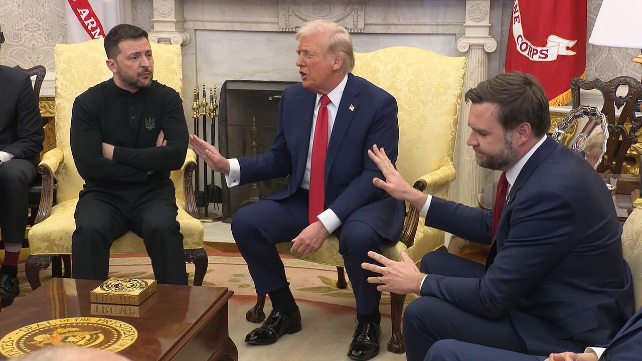 President Trump and President Zelenskyy during their meeting in the Oval Office, February 28, 2025